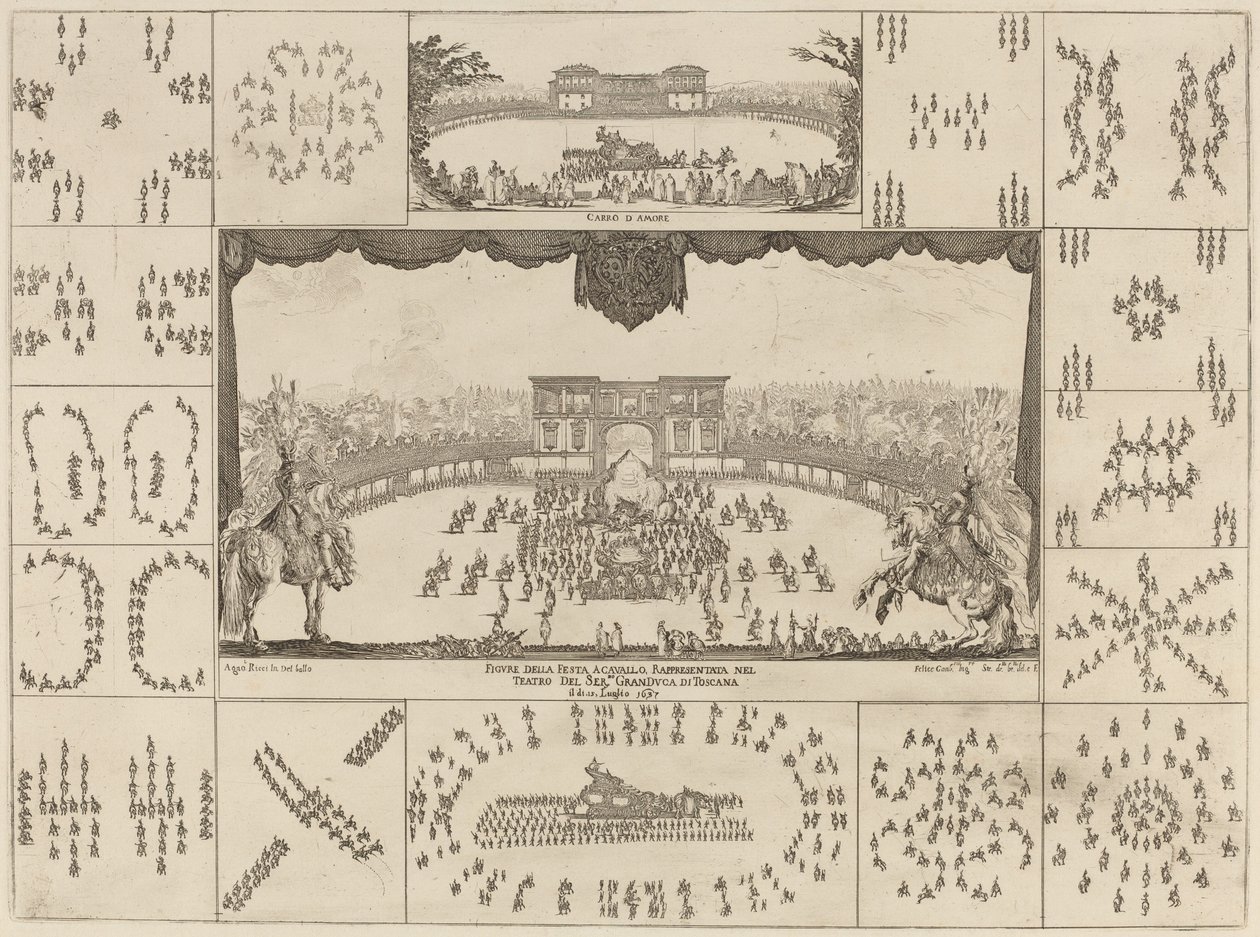Tournoi exécuté à Florence pour le mariage du Grand-Duc Ferdinand II, 1637 - Stefano della Bella