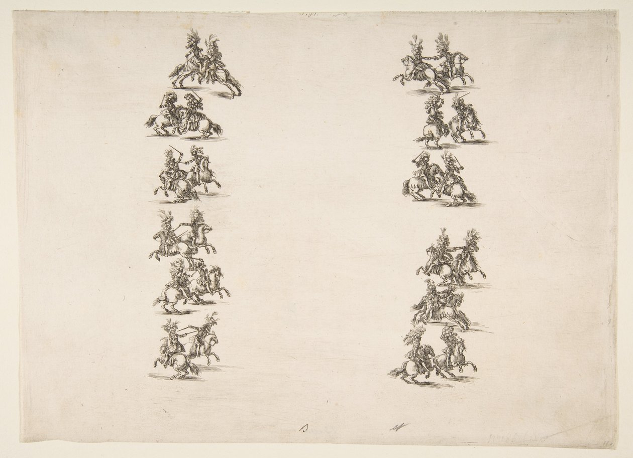 Vingt-quatre cavaliers se battant en deux colonnes, 1652 - Stefano della Bella