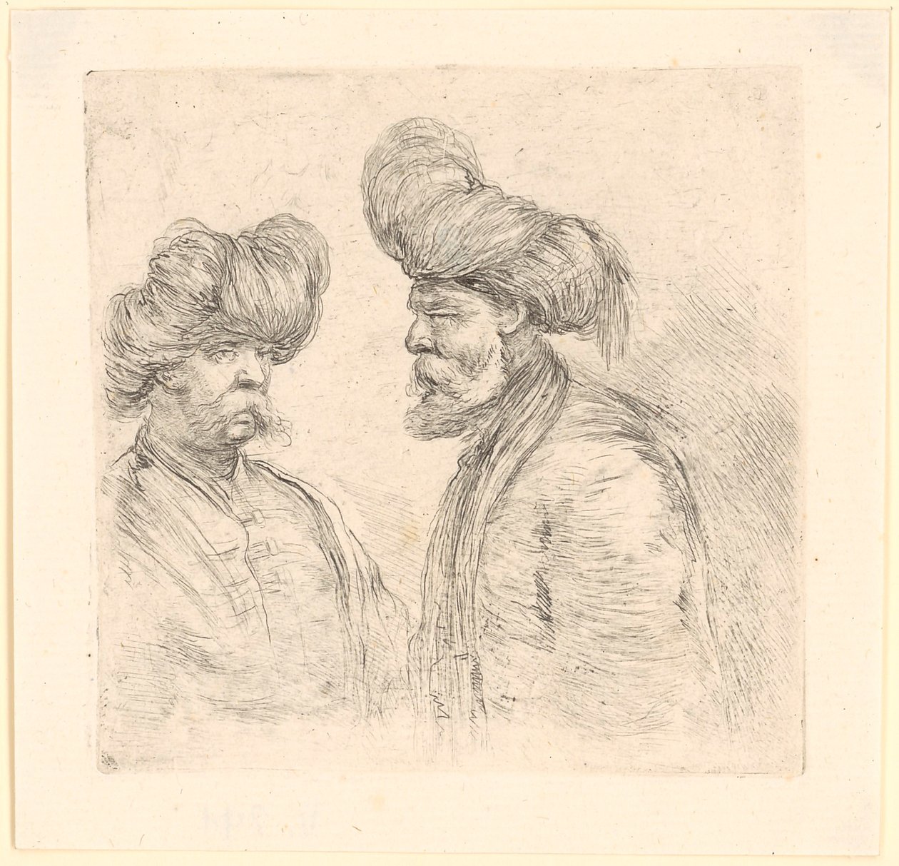 Deux Turcs avec des turbans - Stefano della Bella