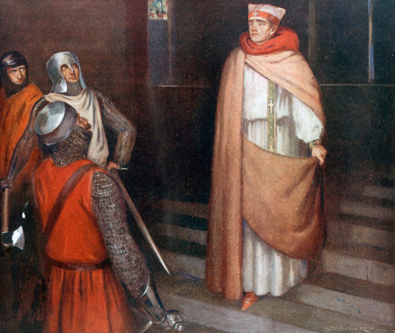 Le martyre de saint Thomas (lithographie couleur) - Stephen (after) Reid