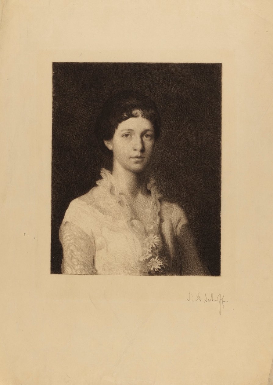 Sans titre (femme avec des marguerites sur sa robe) - Stephen Alonzo Schoff