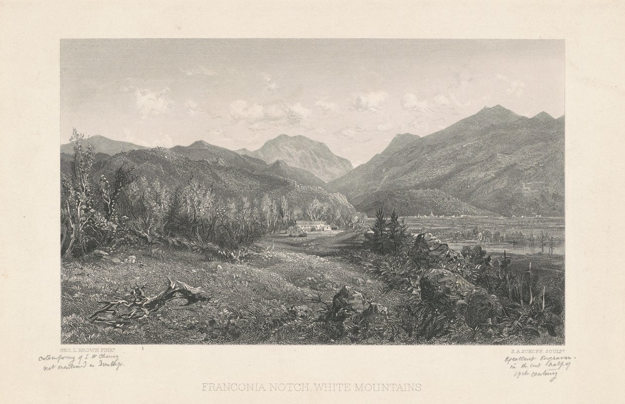 Franconia Notch, Montagnes Blanches - Stephen Alonzo Schoff, after George L. Brown