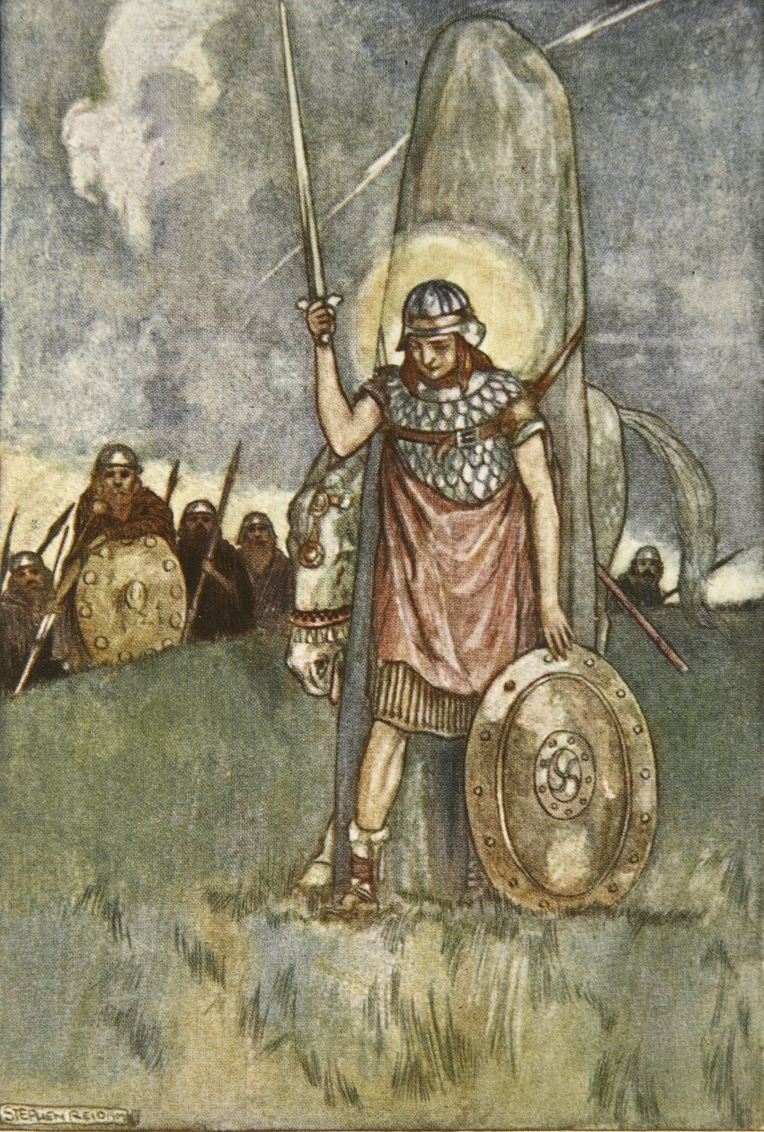 Cuchulain arrive enfin à sa mort, illustration de 