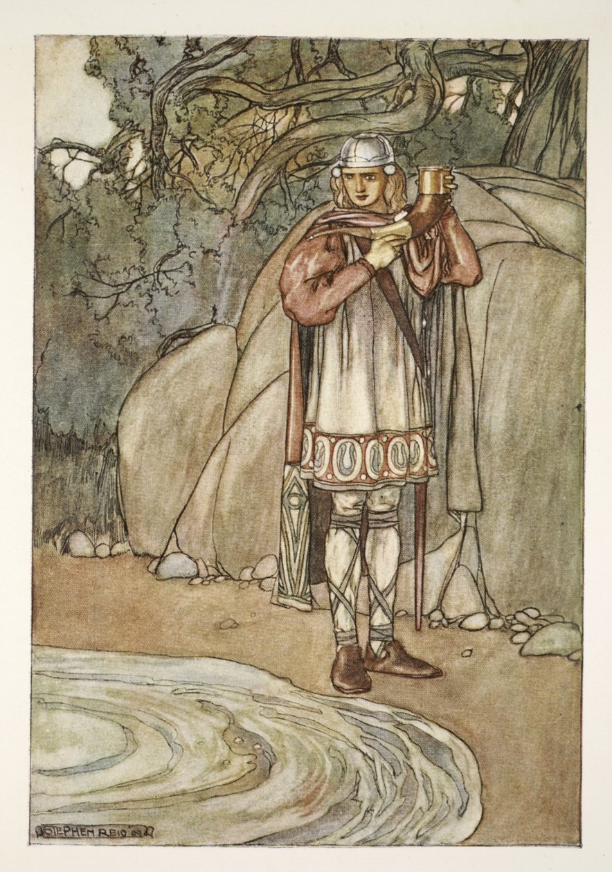 Dermot prit la corne et aurait voulu la remplir, illustration de 