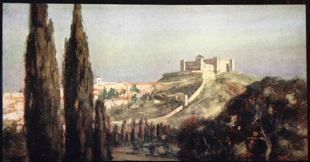 Spoletto, le lieu de naissance de Saint Benoît, illustration de 