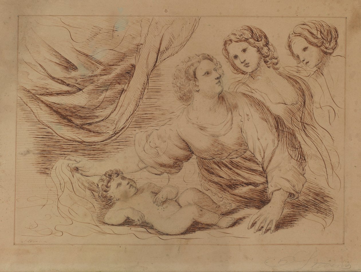 Nourrisson et trois femmes - Stevens