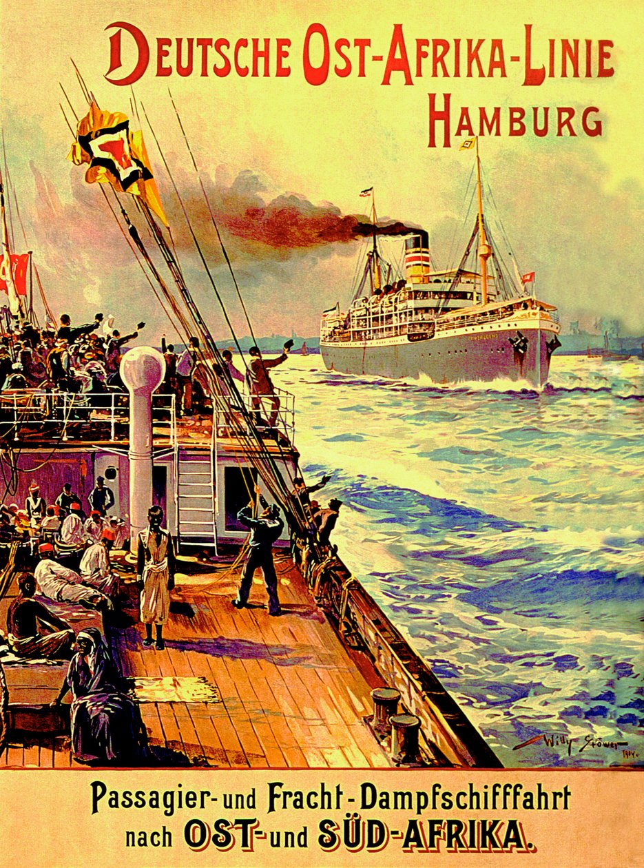 Affiche publicitaire pour la German East Africa Line, Hambourg, 1904 - Stoewer Willy