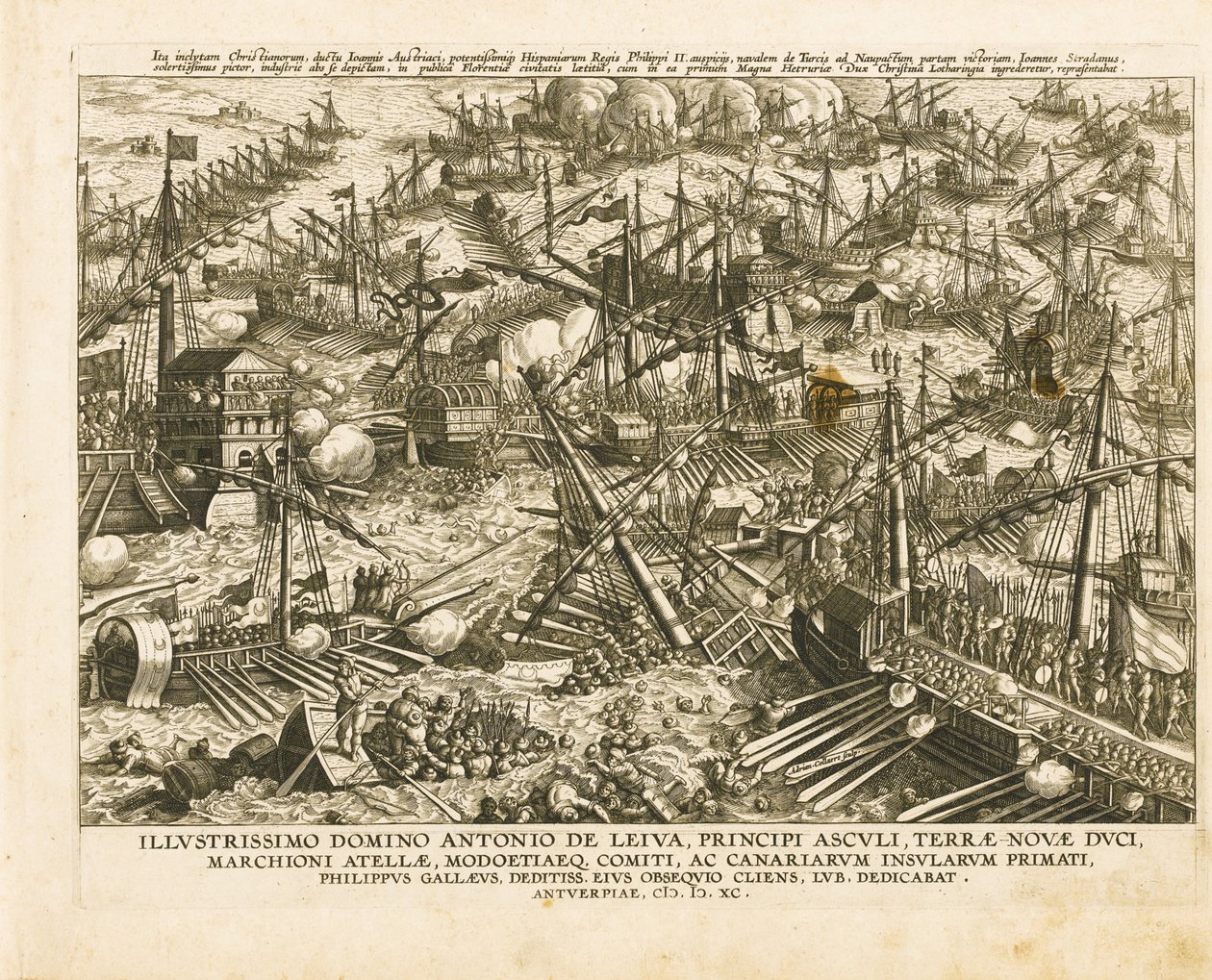 La bataille de Lépante le 7 octobre 1571, ca 1578 - Stradanus