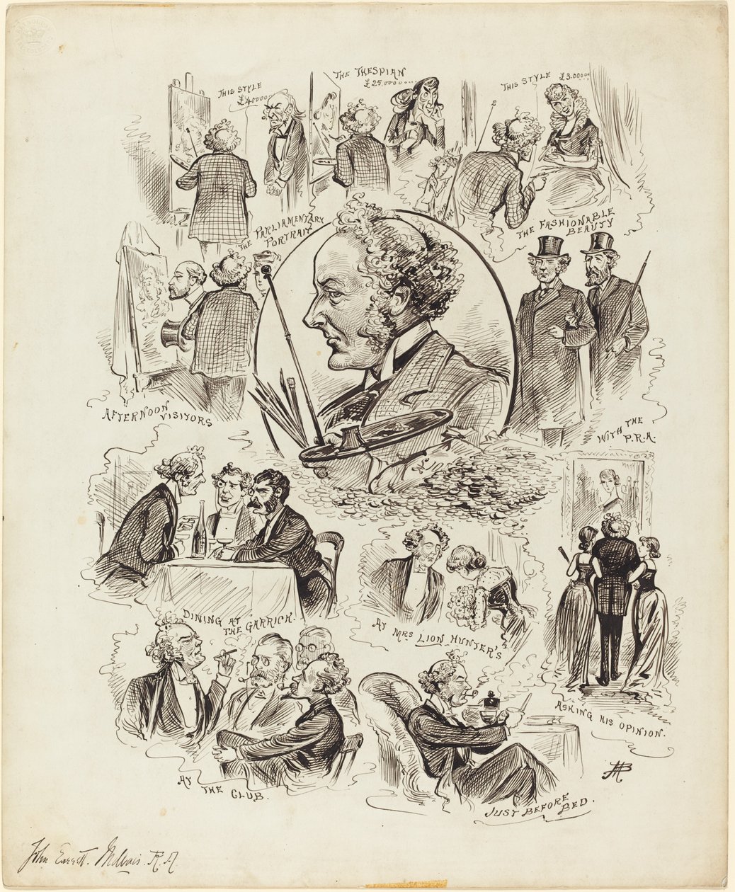 Jours avec des célébrités : M. Millais, R.A. - Studio of Alfred Bryan