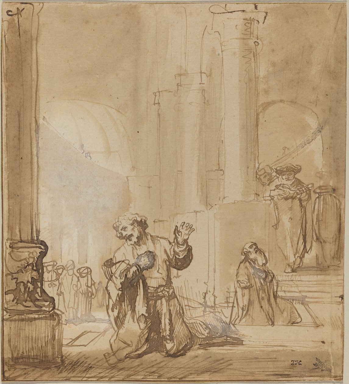 La parabole du publicain et du pharisien - Studio of Rembrandt van Rijn
