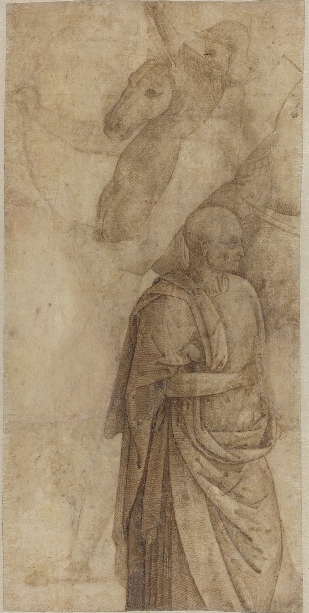 Cavalier et Homme Drapé Debout, d