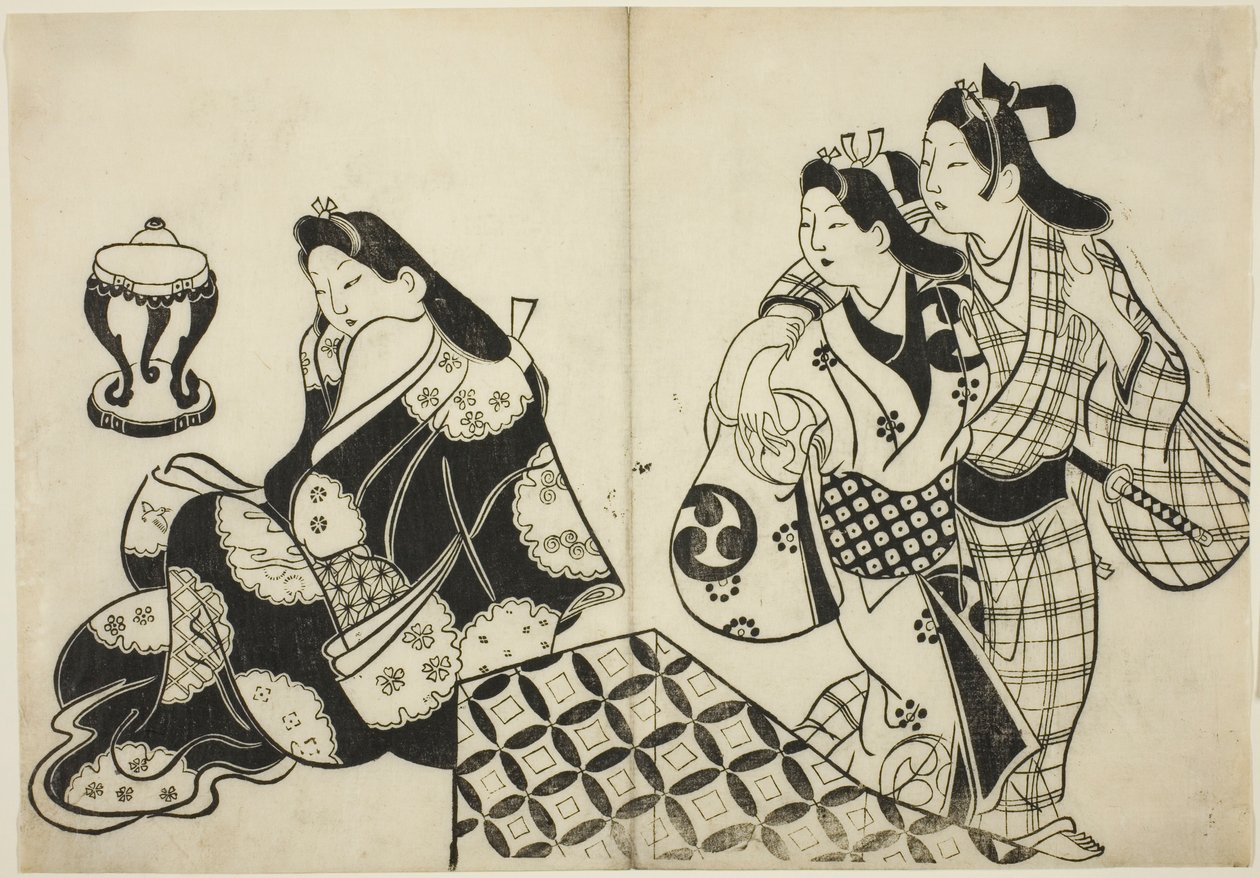 Amoureux quittant une chambre - Sugimura Jihei