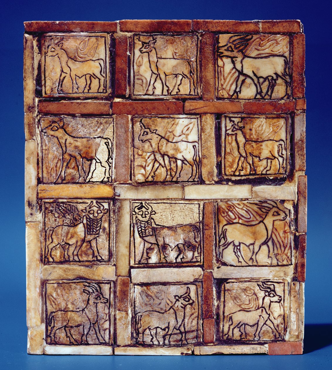 Plateau de jeu représentant des animaux des champs et des forêts, d
