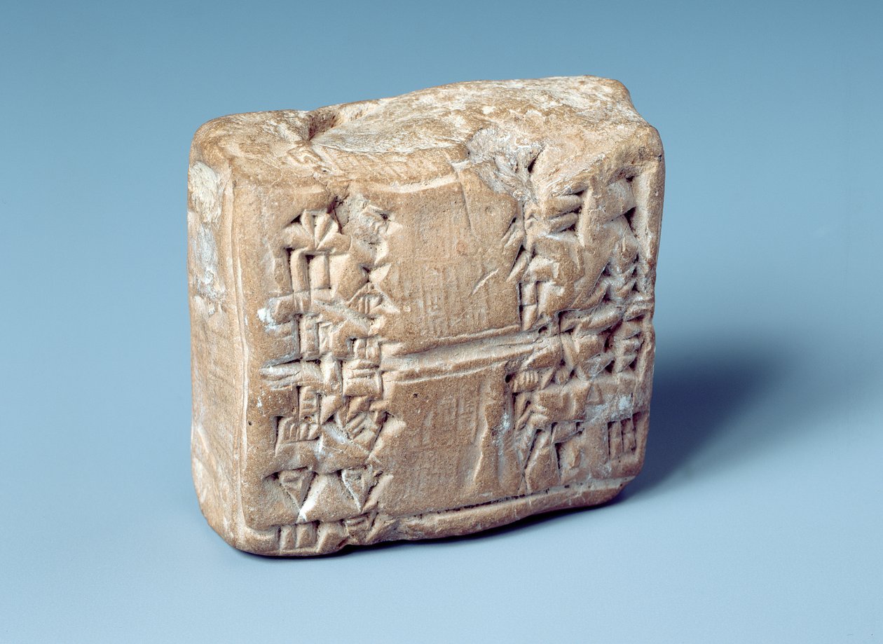 Tablette avec écriture cunéiforme, c.2000 av. J.-C. - Sumerian