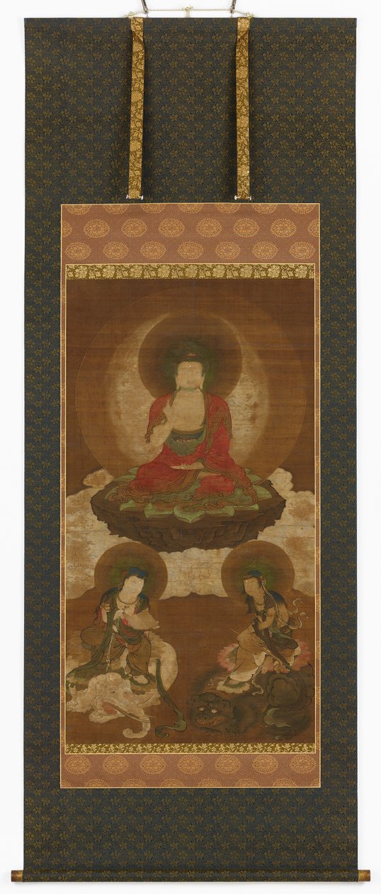 Triade bouddhiste : Sakyamuni, Manjusri et Samantabhadra, période Edo, milieu 17ème-début 18ème siècle - Sumiyoshi Gukei
