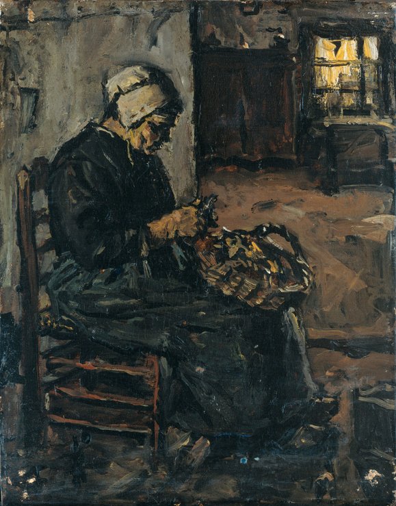 Paysanne épluchant des pommes de terre - Suze Robertson