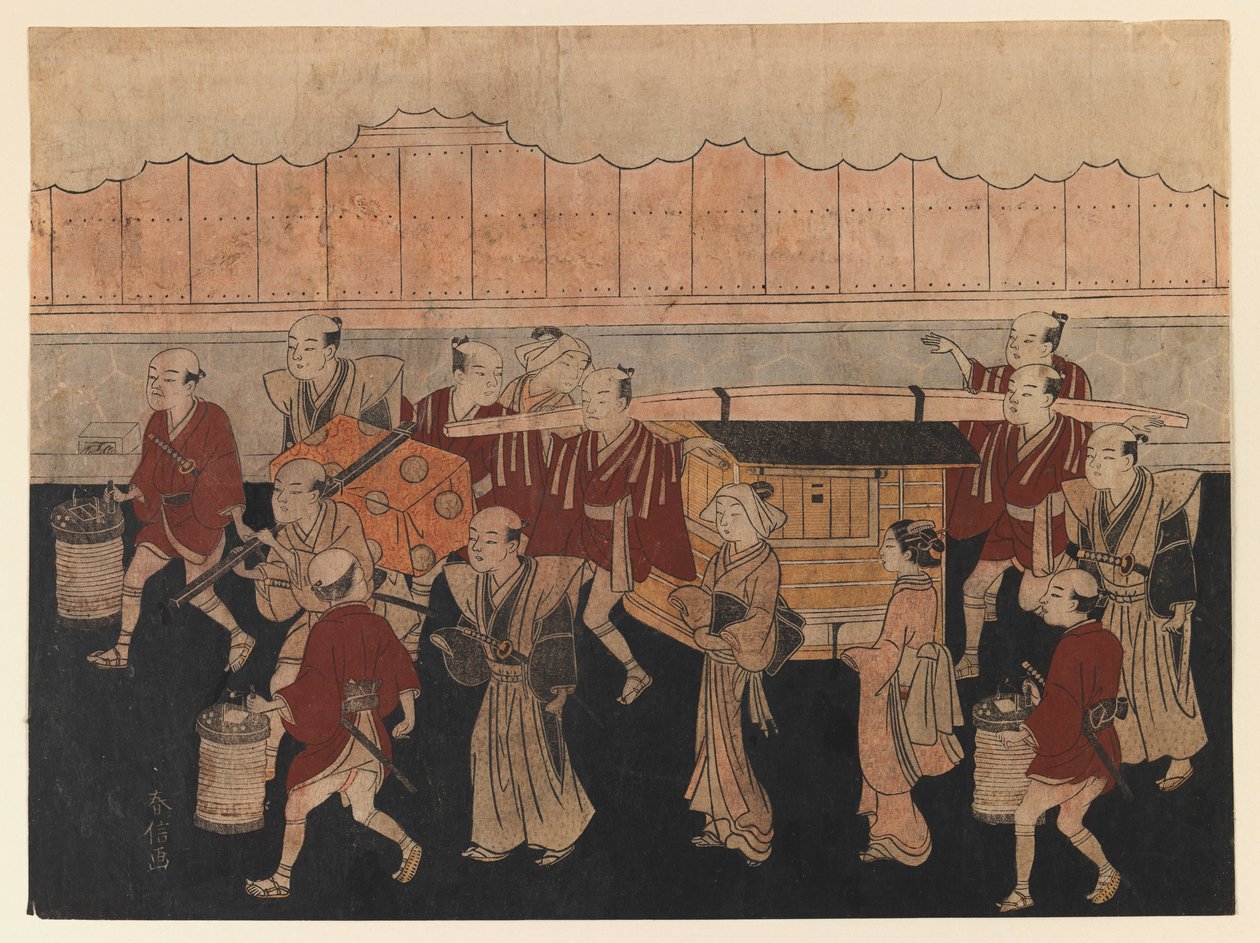 Le voyage de la mariée chez son mari, de la série Les cérémonies de mariage, c.1768 - Suzuki Harunobu