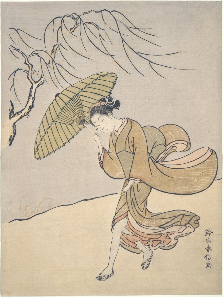 Un jour venteux en été - Suzuki Harunobu