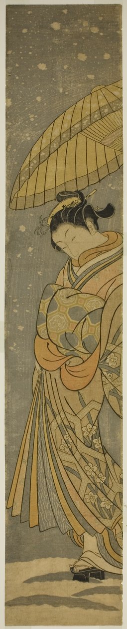 Courtisane en parade sous la neige tombante - Suzuki Harunobu