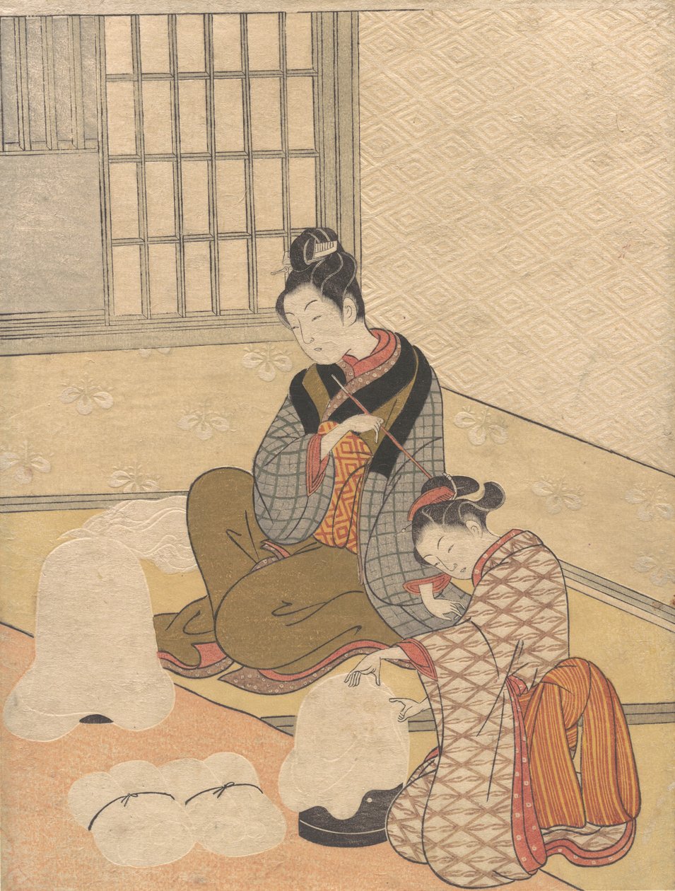 Neige du soir sur le Nurioke, de la série Huit vues de salon - Suzuki Harunobu