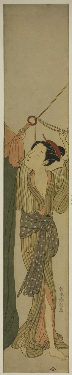 Accrocher une moustiquaire - Suzuki Harunobu