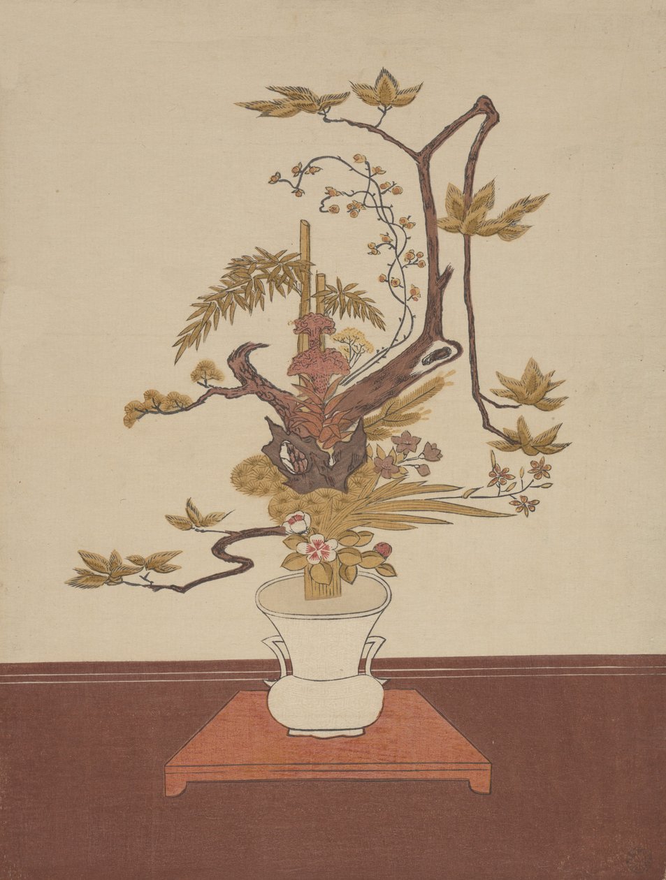 Arrangement floral Ike Bana dans le style Ike-no-bo, probablement 1765 - Suzuki Harunobu