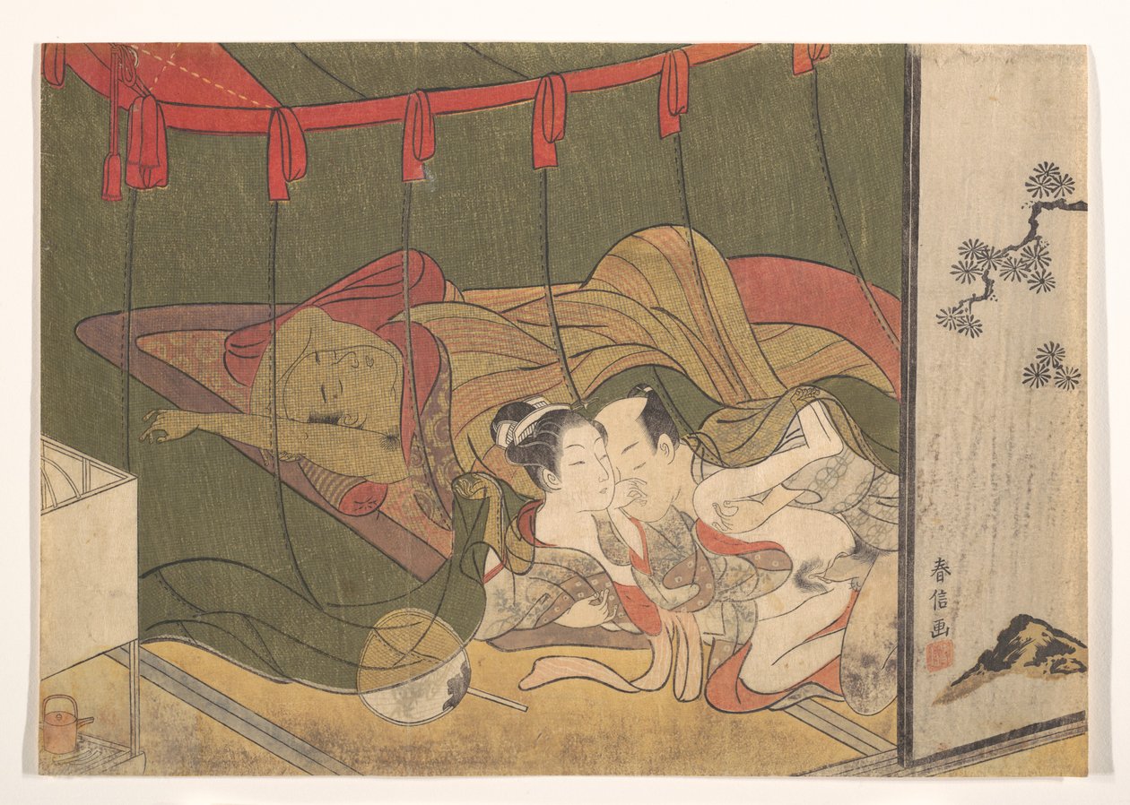 Amants sous une moustiquaire - Suzuki Harunobu