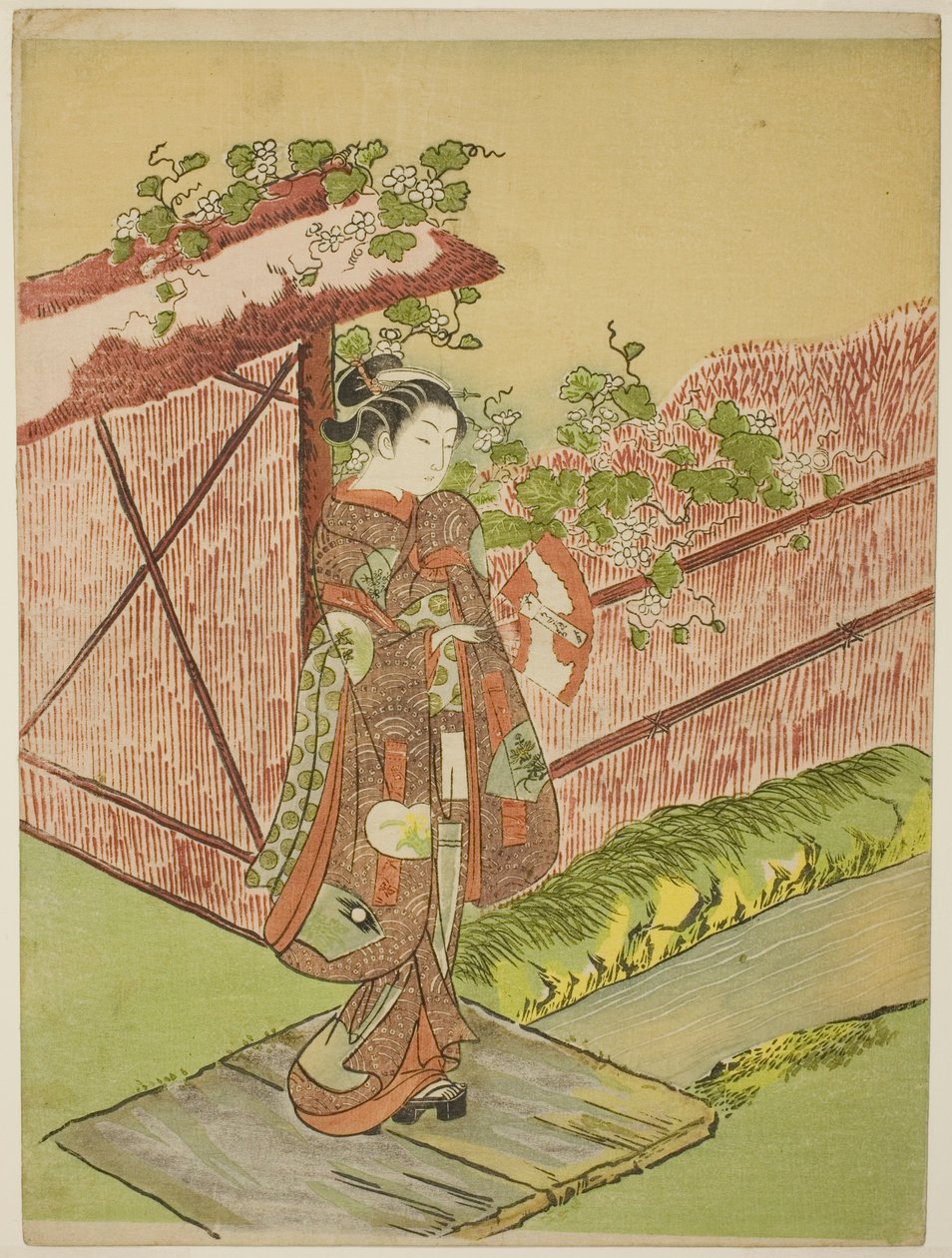 Rencontre avec son amant (parodie du chapitre Yugao du "Conte de Genji") - Suzuki Harunobu