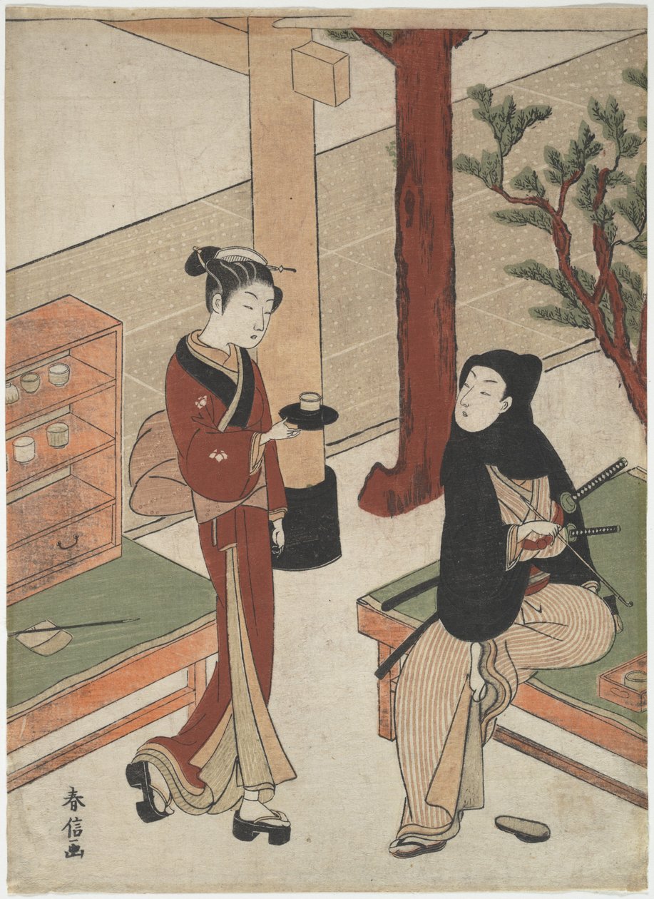 Osen sert un jeune samouraï - Suzuki Harunobu
