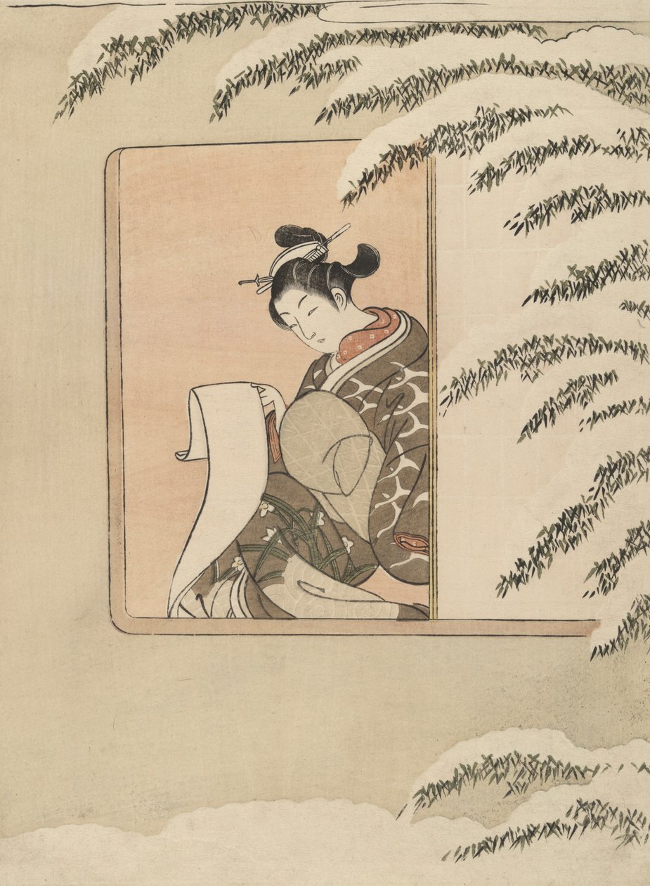 Parodie de Sun Kang, également connu sous le nom de Neige par la fenêtre - Suzuki Harunobu