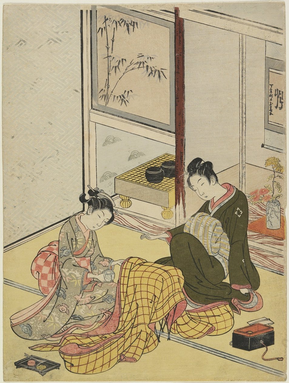 Parfumer une robe comme un Mitate des Quatre Élégants Passe-temps, automne 1767 - Suzuki Harunobu