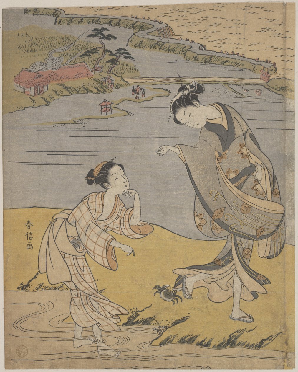 Le crabe agrippé - Suzuki Harunobu