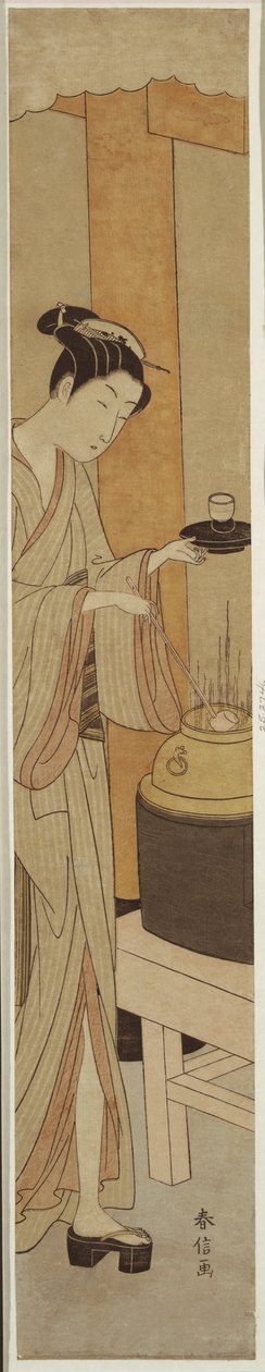 La Serveuse Osen de la maison de thé Kagiya - Suzuki Harunobu