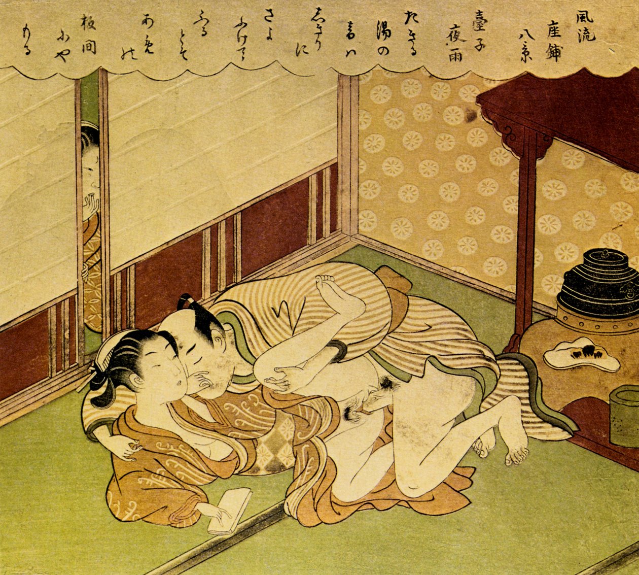 Deux amants Shunga - estampe érotique, vers 1750 - Suzuki Harunobu