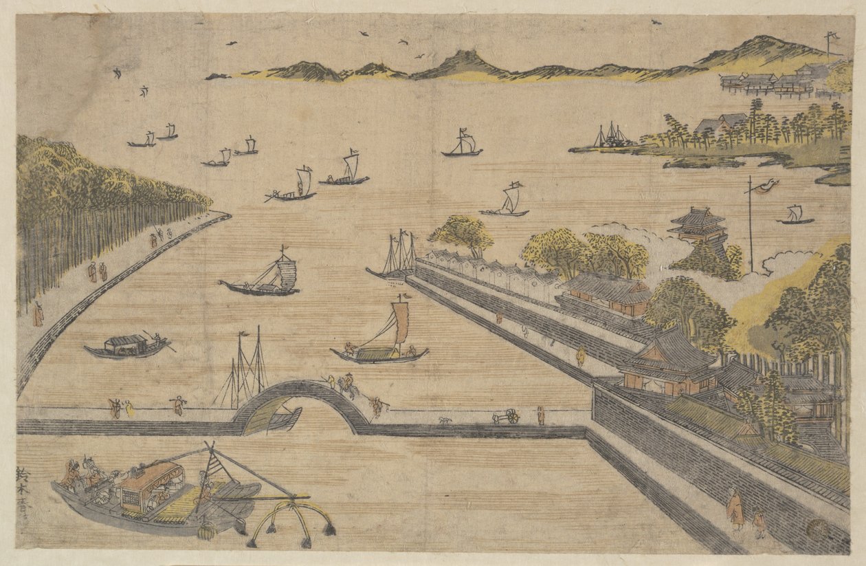 Vue de Fukagawa, Edo - Suzuki Harunobu