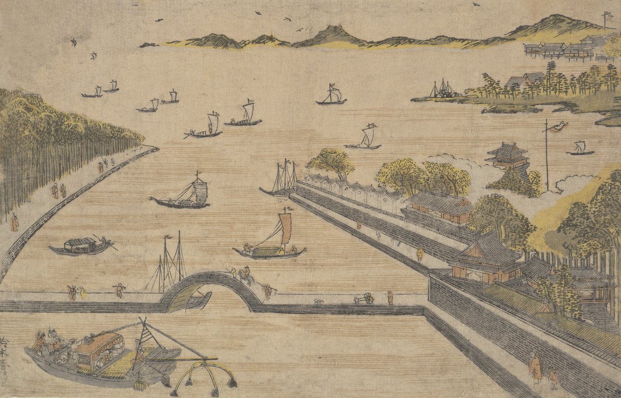 Vue de Fukagawa, Edo, vers 1764 - Suzuki Harunobu