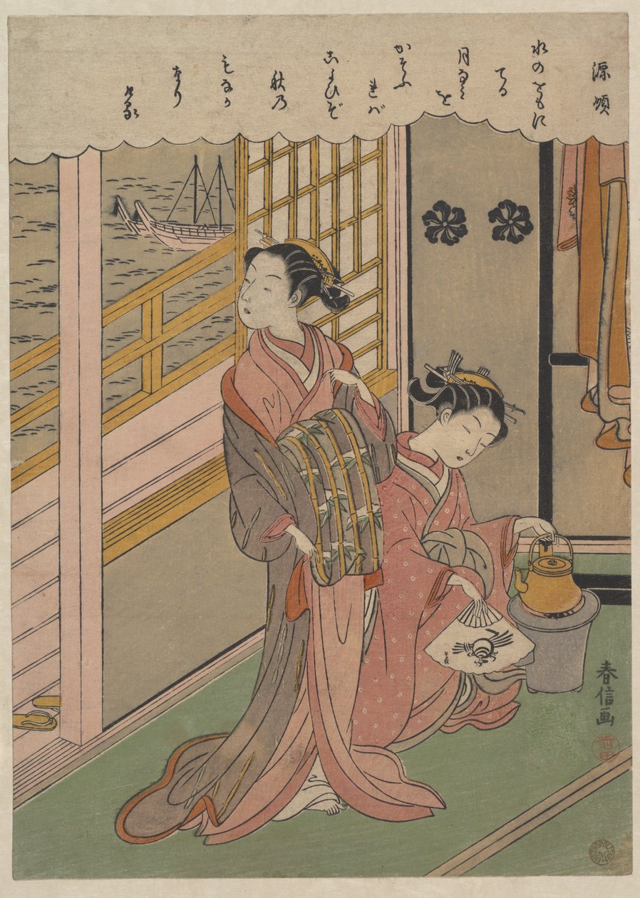 Vagues au clair de lune - Suzuki Harunobu