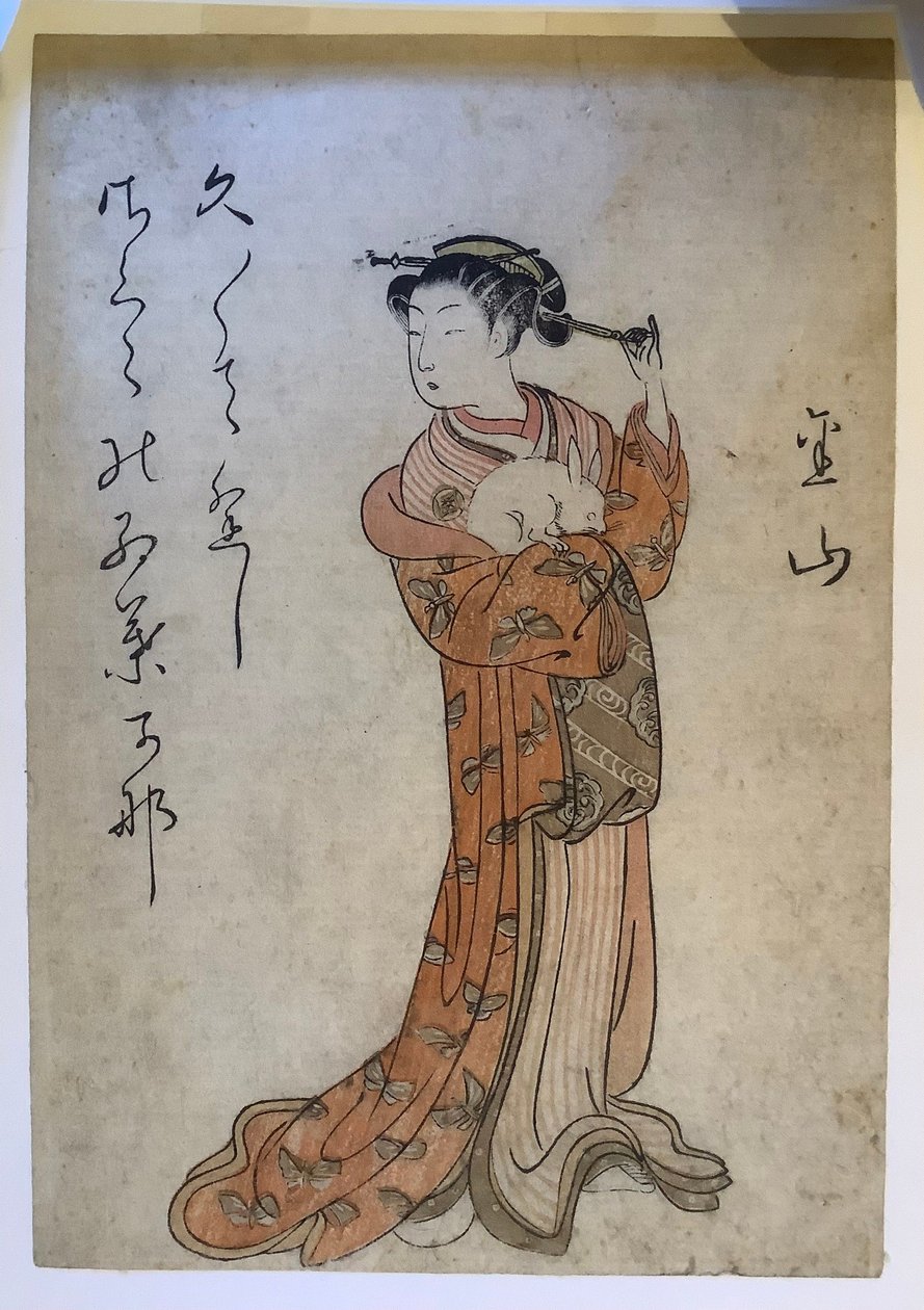 Femme et lapin, de la série Beautés des quartiers de Yoshiwara - Suzuki Harunobu