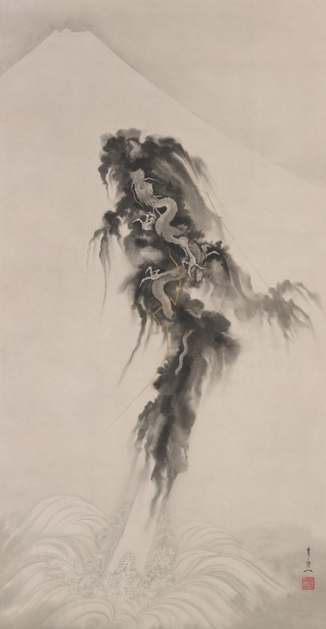 Dragon montant et Mont Fuji - Suzuki Kiitsu