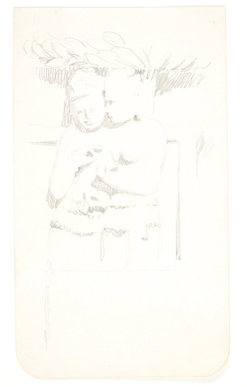 Groupe avec deux figures. Feuille d