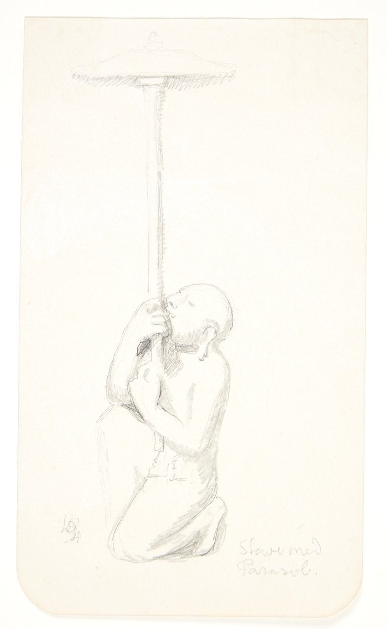 « Esclave avec parasol ». Feuille d