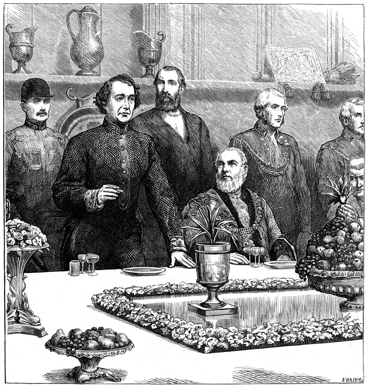 Lord Beaconsfield à un banquet au Guildhall - Swain