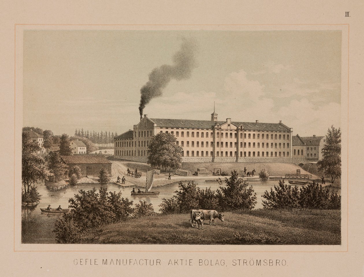 Filature de coton, Stromsbro, Suède, vers 1840 - Swedish School
