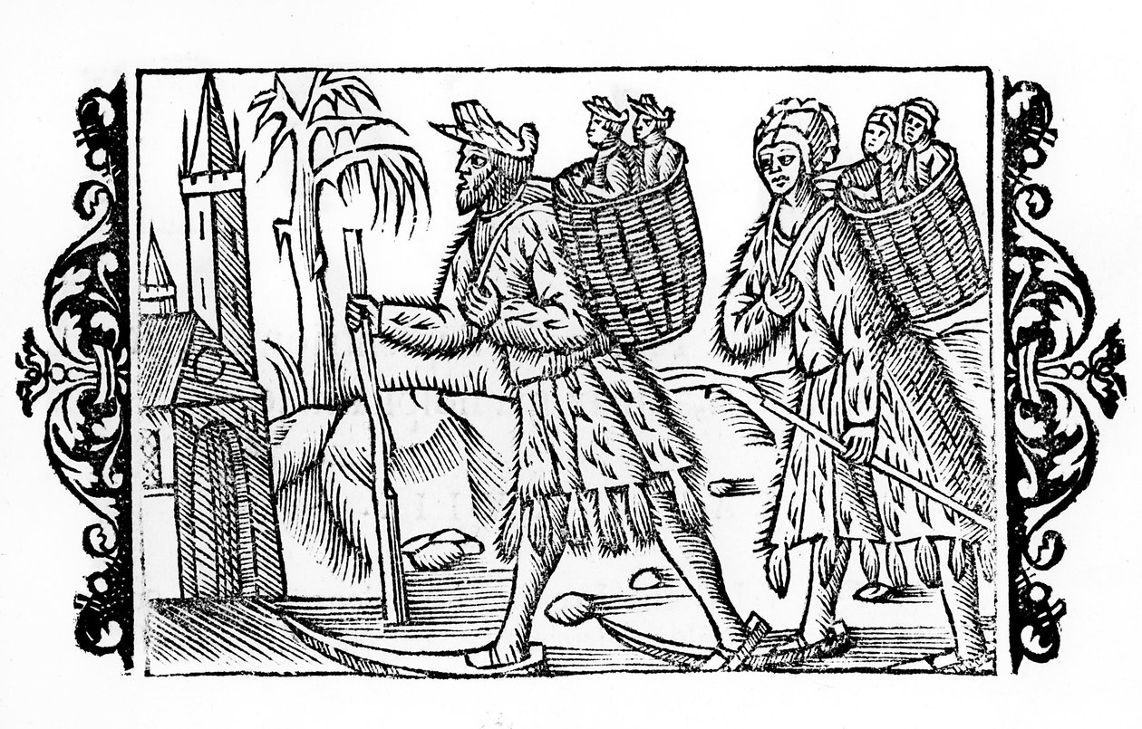 Deux Finlandais sur ski - dans "De Gentibus Septrionalibus" de l