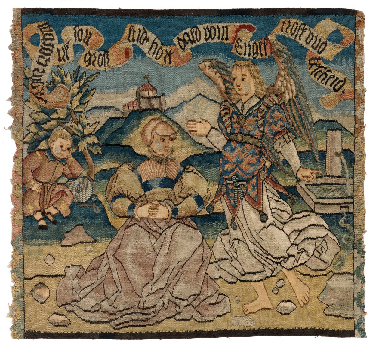 Panneau de tapisserie représentant Agar et l