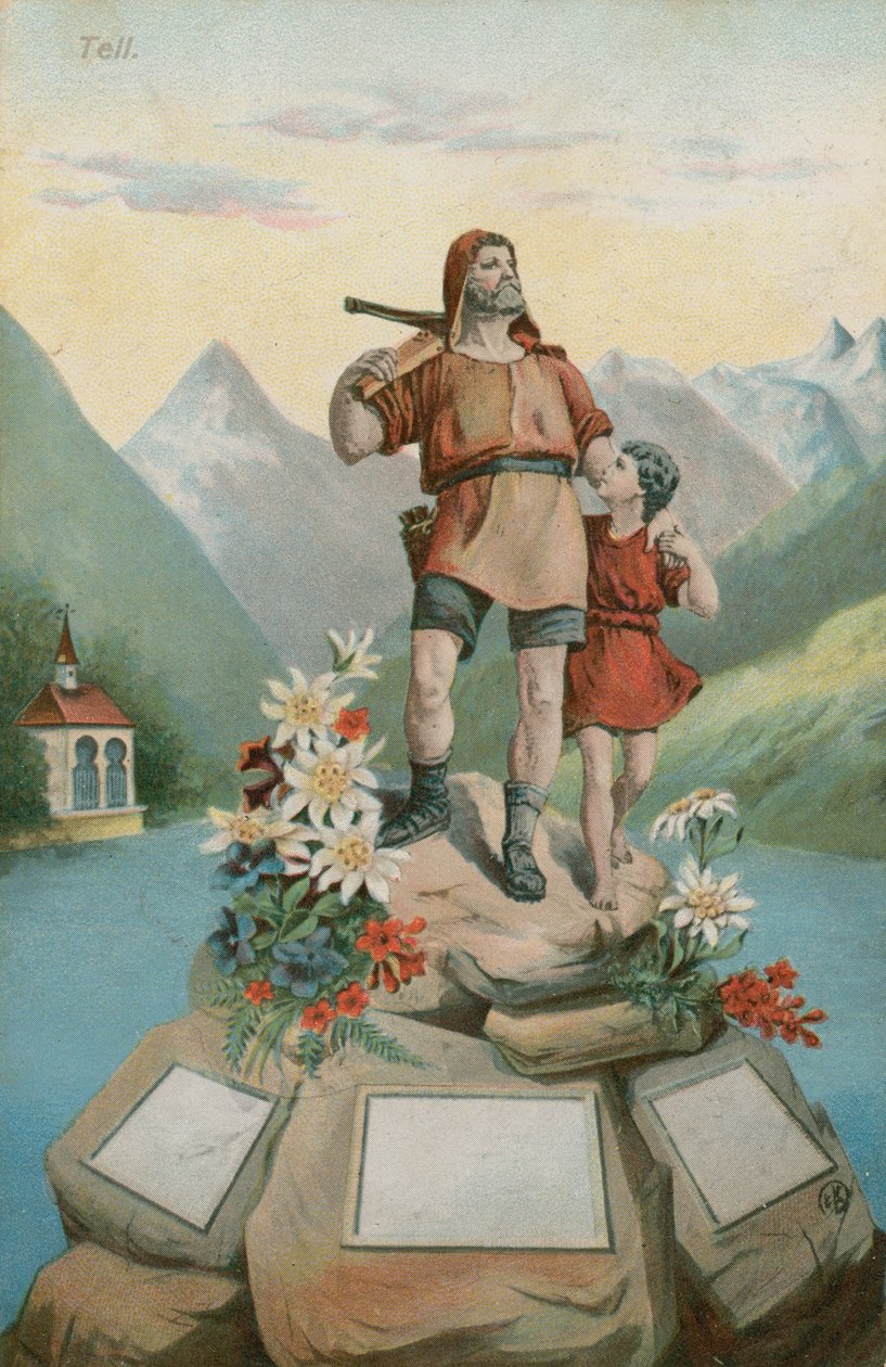 Guillaume Tell et son fils (chromolitho) - Swiss School