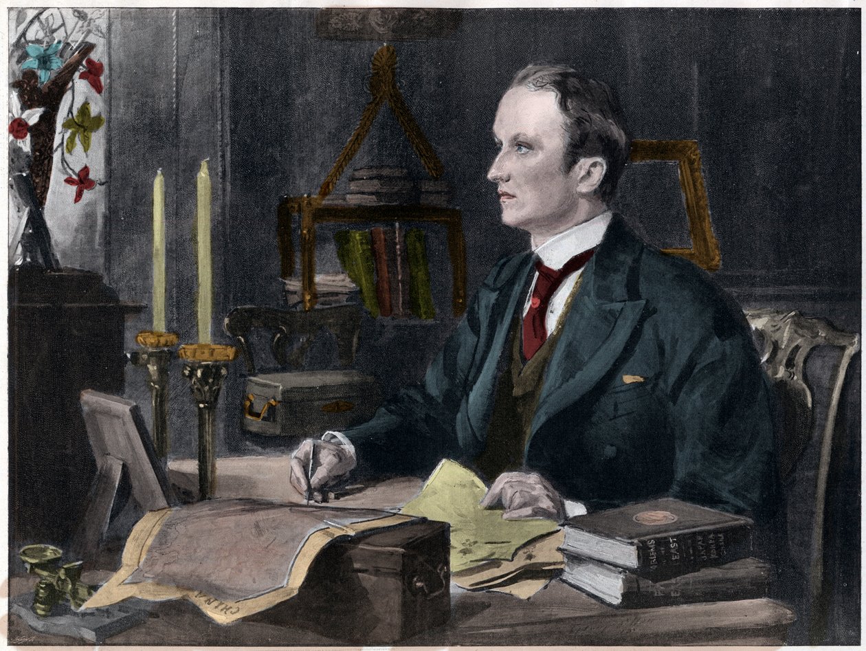 Portrait de George Curzon, 1er marquis Curzon de Kedleston (1859-1925), vice-roi des Indes, 1898 - Sydney Prior after Hall