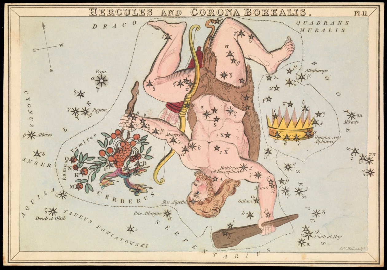 Hercule et la Couronne Boréale, vers 1825 - Sydney Hall