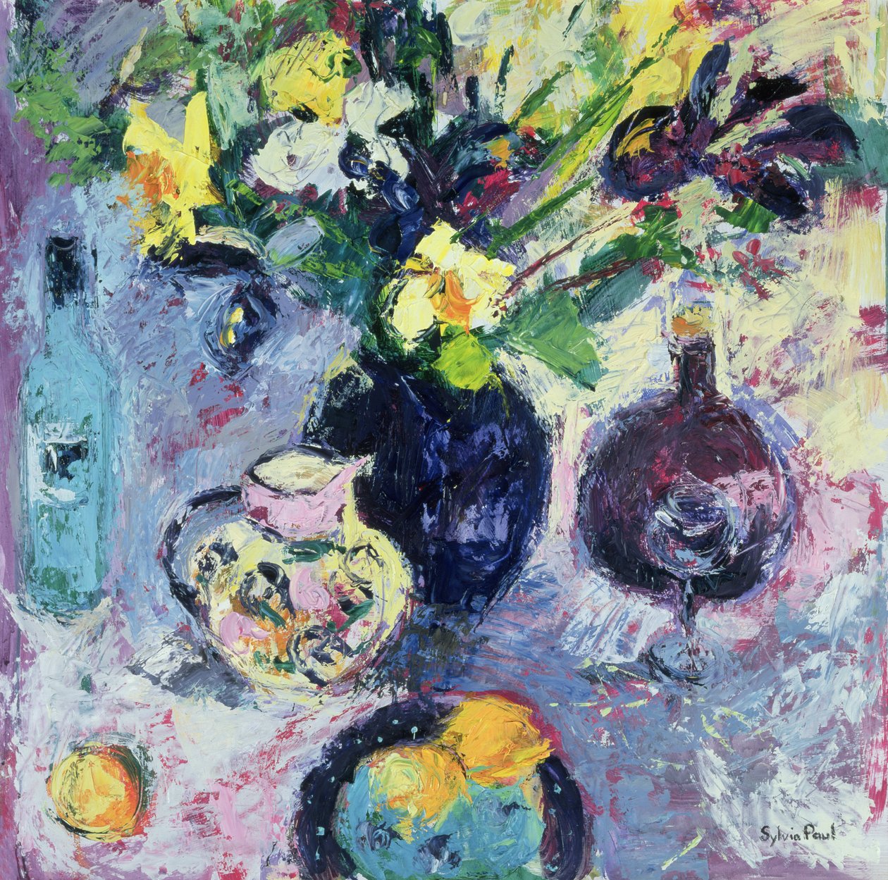 Nature morte avec bouteille turquoise, 2002 - Sylvia Paul
