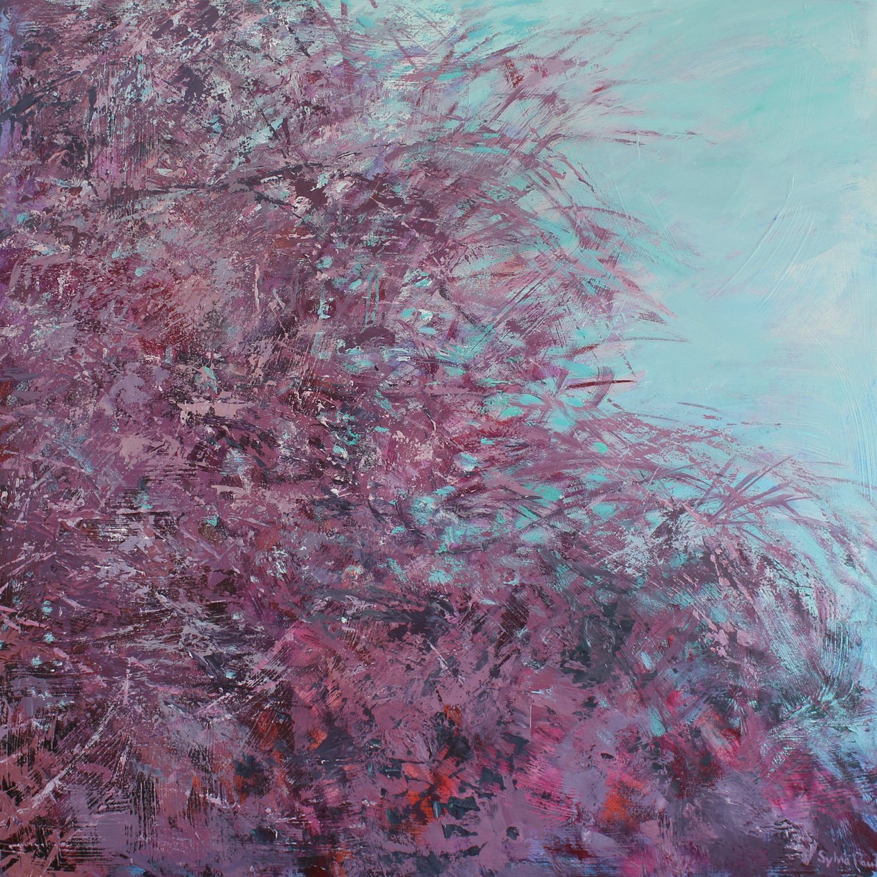 Arbre printanier en fleurs, 2025 (acrylique) - Sylvia Paul